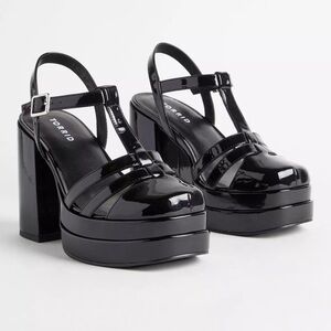 Torrid Glossy Black Platform Sandals